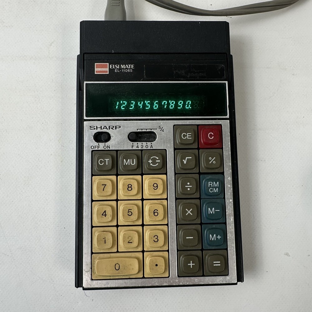 Sharp EL-1106S Elsi Mate Calculator Electronic Vintage Tested Works