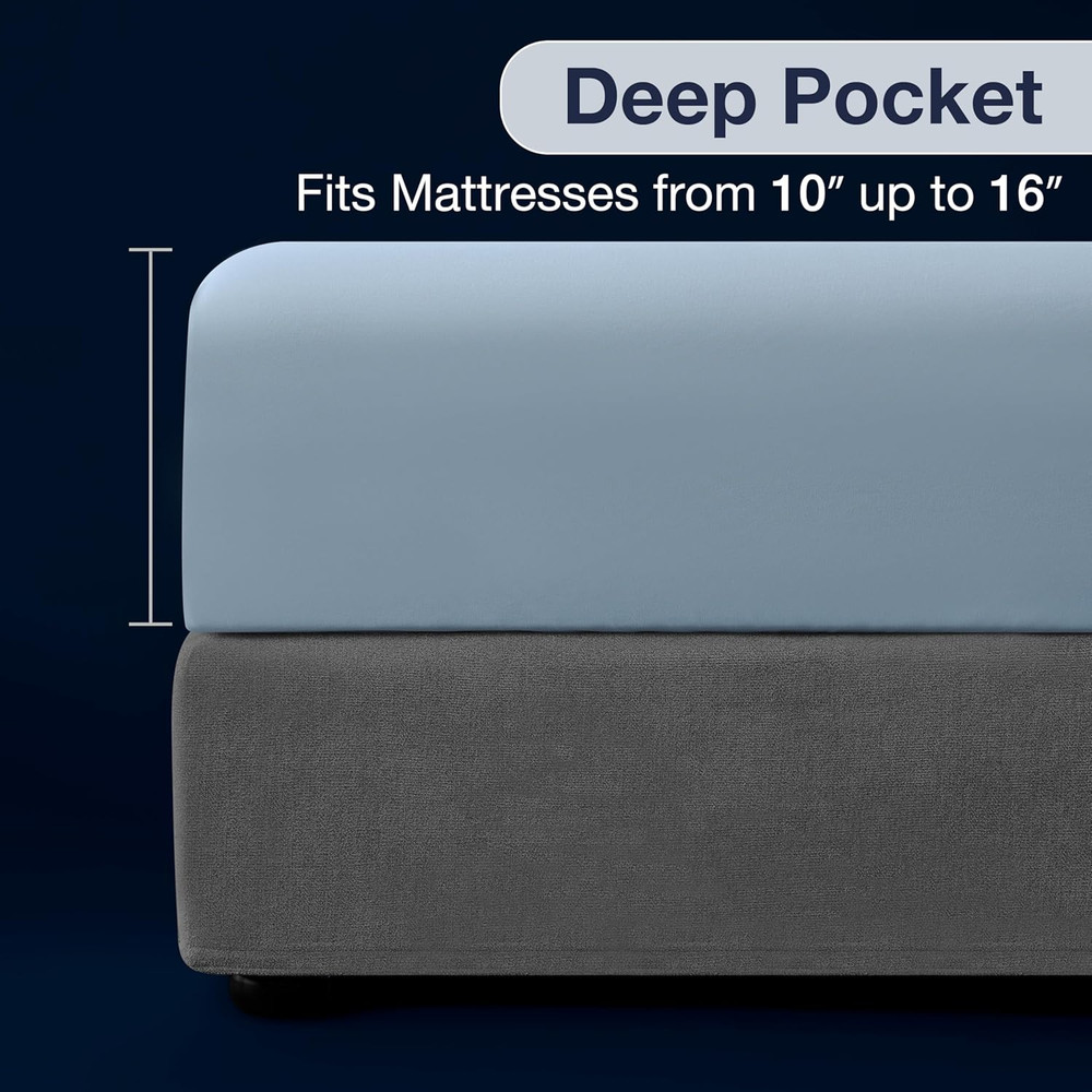 Queen Sheets Set 6 Piece Cooling Bed Sheets with 4 Envelope Pillowcases Soft Mic
