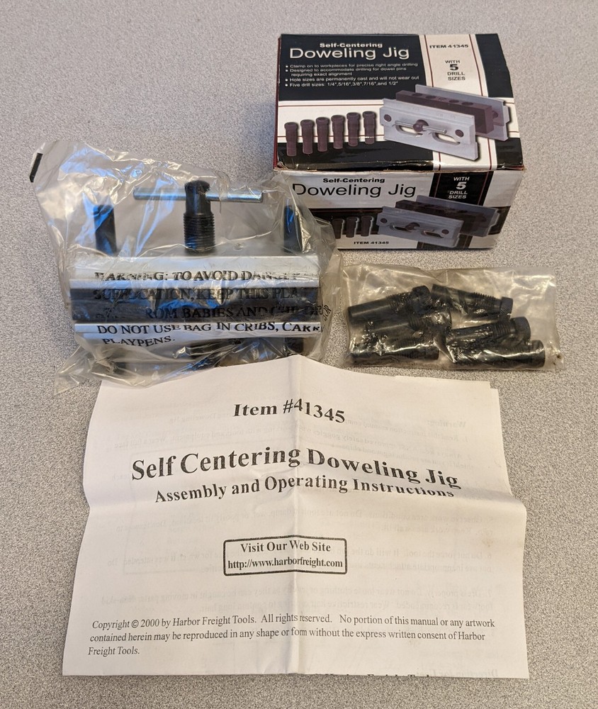 Self Centering Doweling Jig ~ 41345 ~ Precise Drilling Guide ~ Dowel Clamp Tool