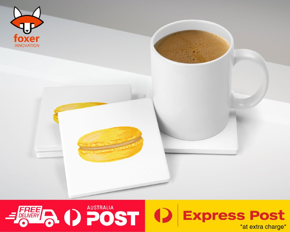 COASTER COFFEE DRINKING MAT|BANANA MACARON SWEETS