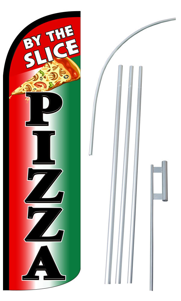 Pizza By the Slice Windless Swooper Flag Bundle