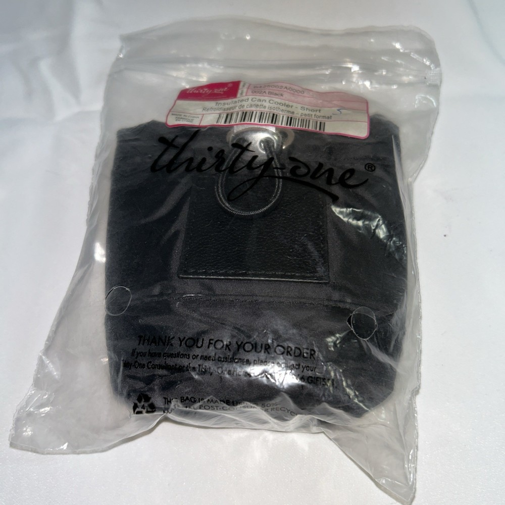 Thirty-One Insulated Can Cooler. Short Black
