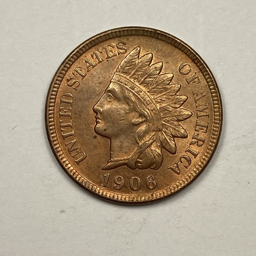 1906 Indian Cent .01. Attractive Red UNC.