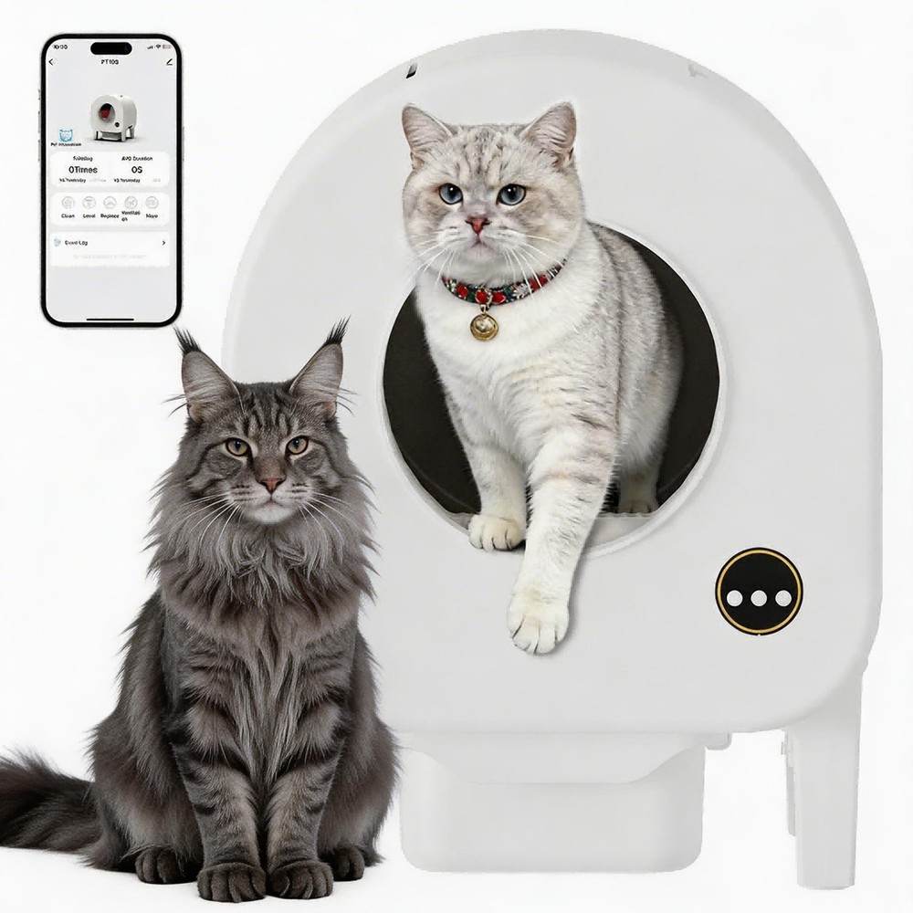 Self Cleaning Litter Box for Multiple Cats, Automatic Cat Litter Box App Control