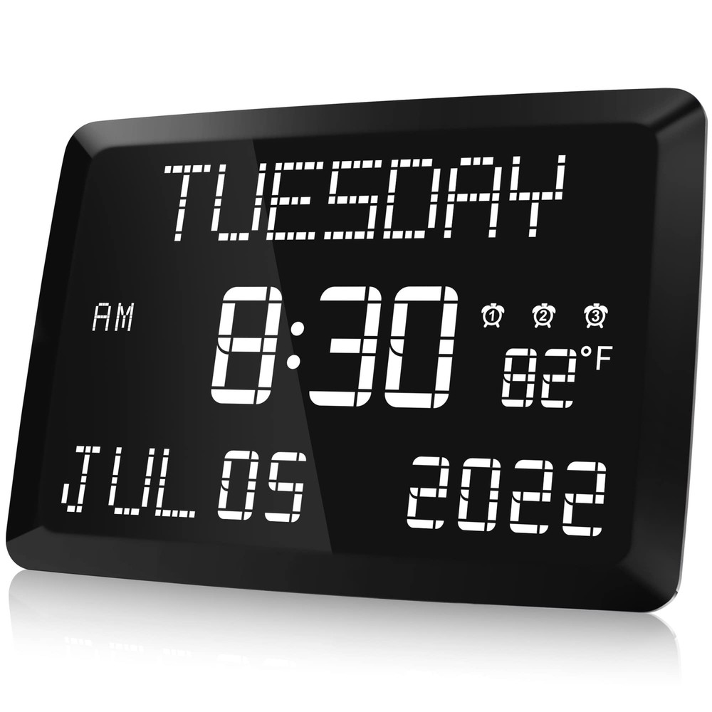 Raynic Digital Clock, 11.5" Large Display Digital Wall Clock,Adjustable Brigh...