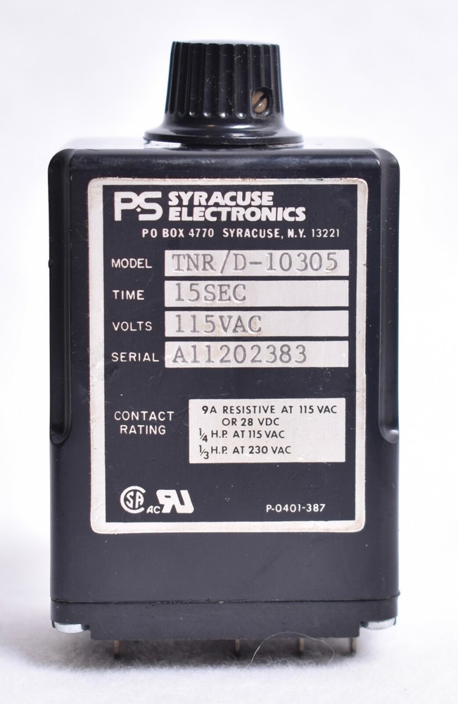 Syracuse Electronics 15 Second Time Delay Relay TNR/D-10305