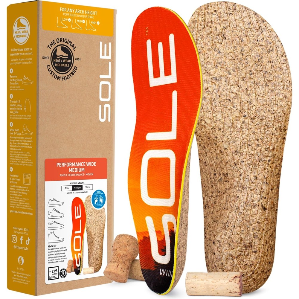 SOLE Performance Medium Wide Shoe Insoles – Orthotic Arch Support Inserts