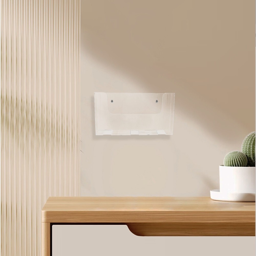 2 Pcs Acrylic Magazine Rack Wall Mounted Document Holder Display Stand