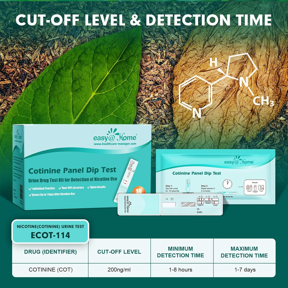 25 Pack Nicotine Urine Test Strips Kit, Sensitive Rapid Testing Detection 200 Ng