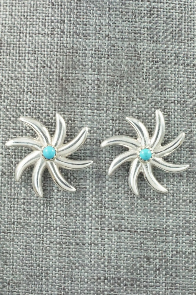 Turquoise & Sterling Silver Earrings - Sylvia Chee
