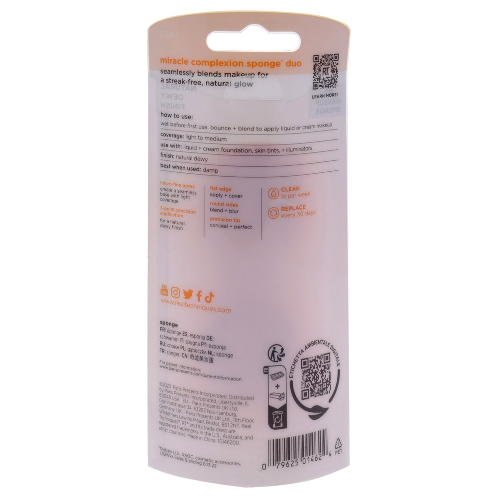 Miracle Complexion Sponge Duo - 1462 by Real Techniques for Women - 2 Pc Sponge