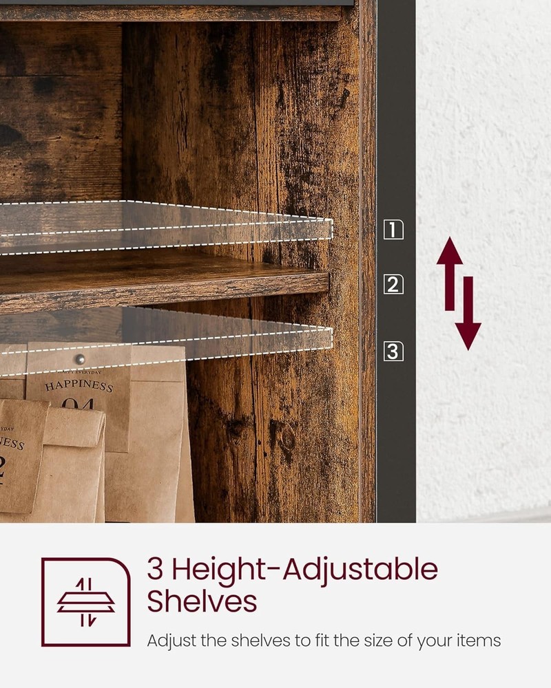 Versatile Coffee Bar Storage Cabinet with Adjustable Shelves - Sturdy Design