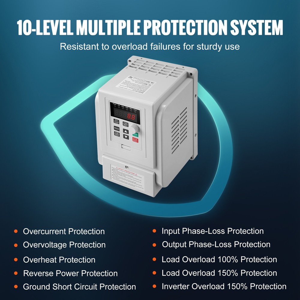 3HP 2.2KW 10A Variable Frequency Drive VFD for 3-Phase Motor Speed Control