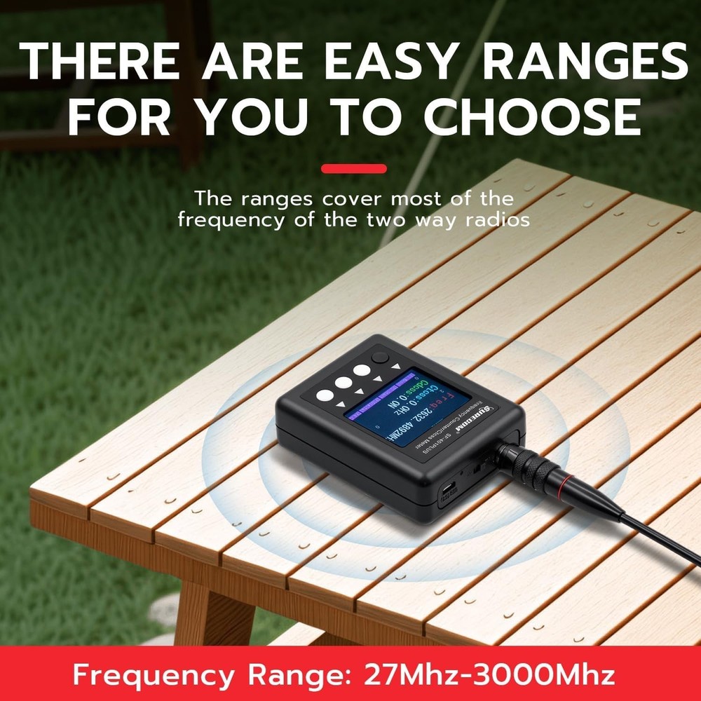 Compact Mcbazel SF401 Plus 27-3000MHz Frequency Counter - Includes Two Antennas