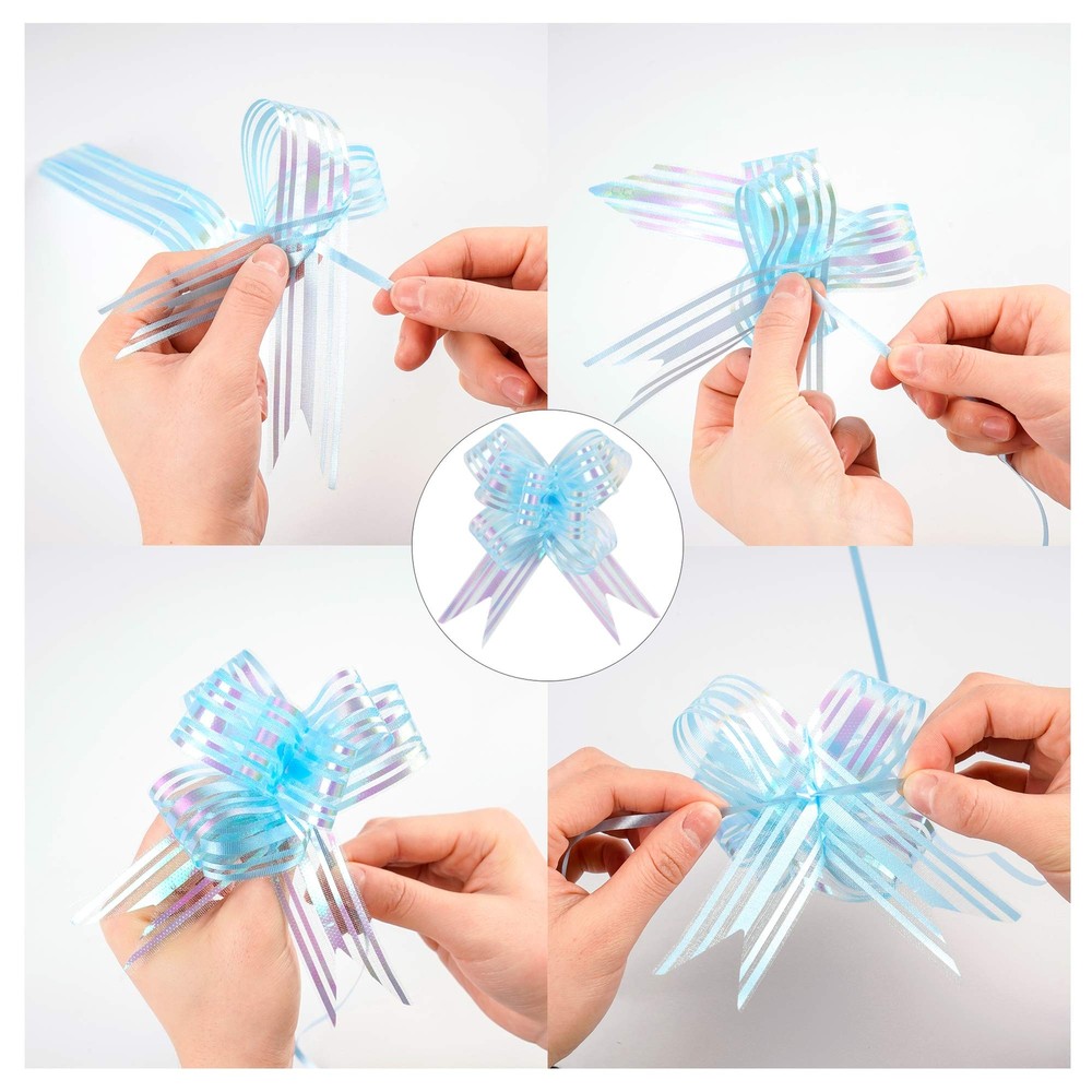 40pcs Easter Cellophane Bags Pull Bow Set 20 pcs Easter Basket Bags Wine Bott...
