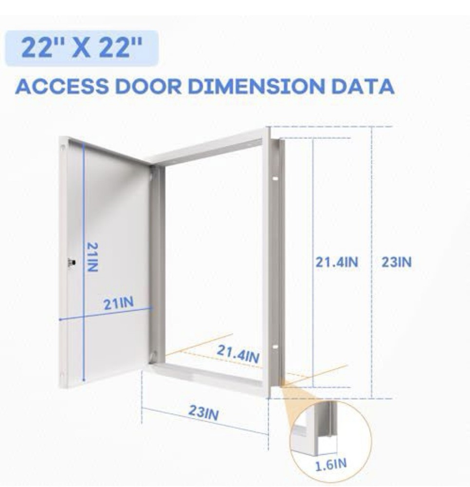 Thicken 1mm 22 x 22 Access Panel for Drywall,Attic Door, Ceiling Access Panel...