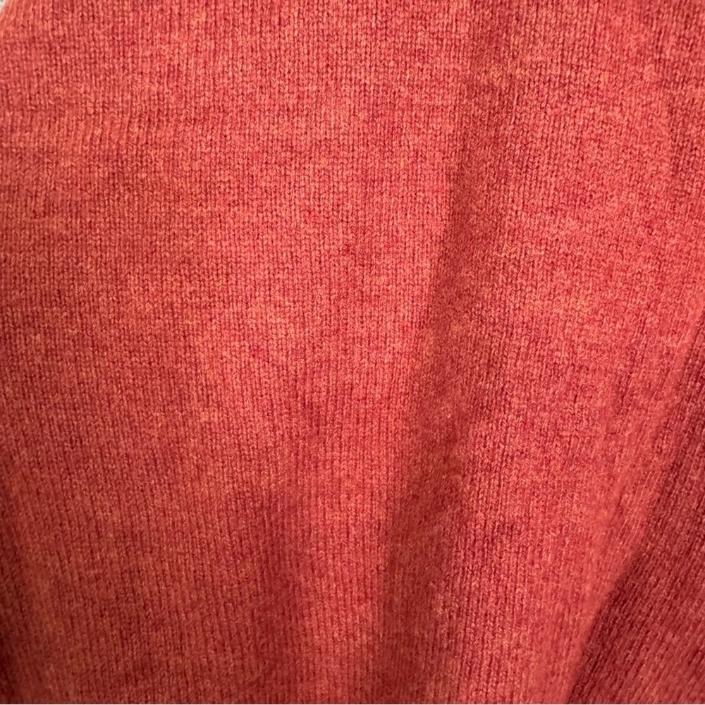 Madewell Wiltshire V-Neck Pullover Sweater rust red wool blend SIZE LARGE L