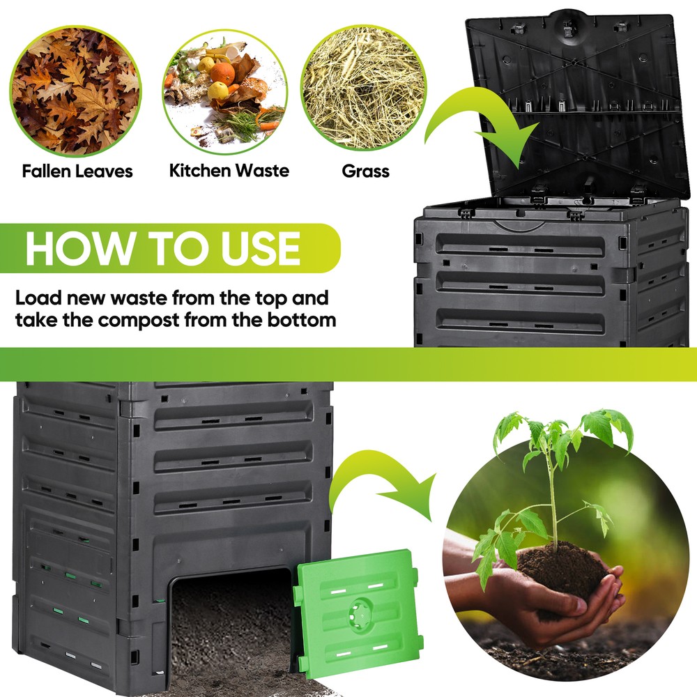 F2C Compost Bin from BPA Free Material 120Gal Large Compost Bin Compost Box