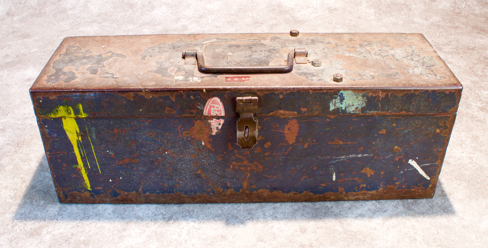 Vintage Hand Crafted Custom Metal Tool Box