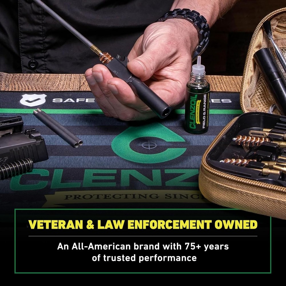 Compact Multi-Caliber Tactical Cleaning Kit with Molle Strap & Brass Brushes