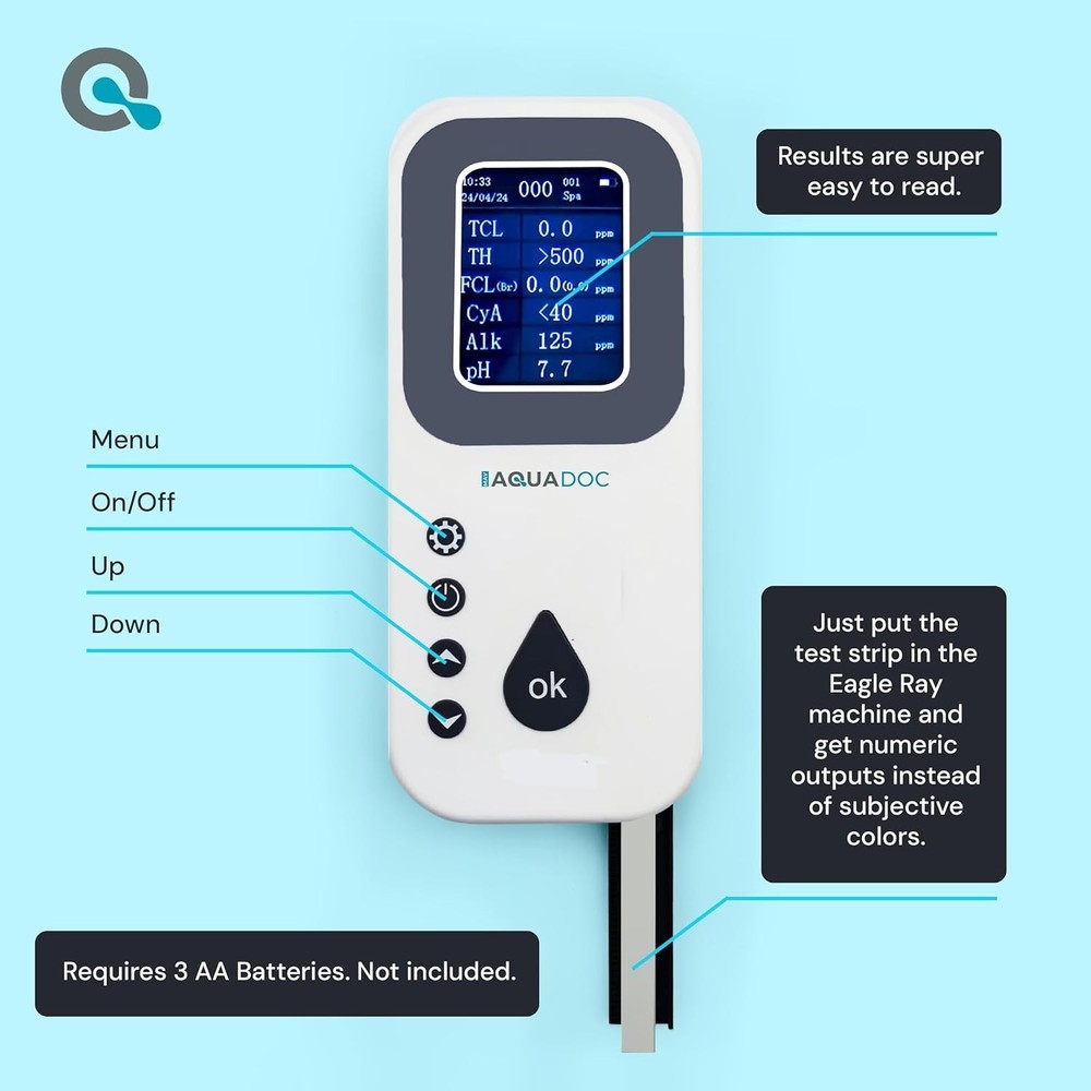 Eagle Ray Digital Spa Water Kit - Accurate Testing for Hot Tubs & Pools