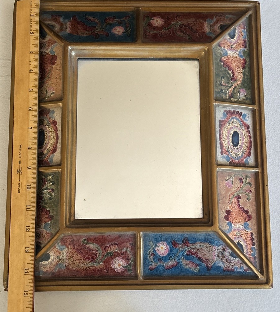 Peruvian hand painted mirror frame(R)