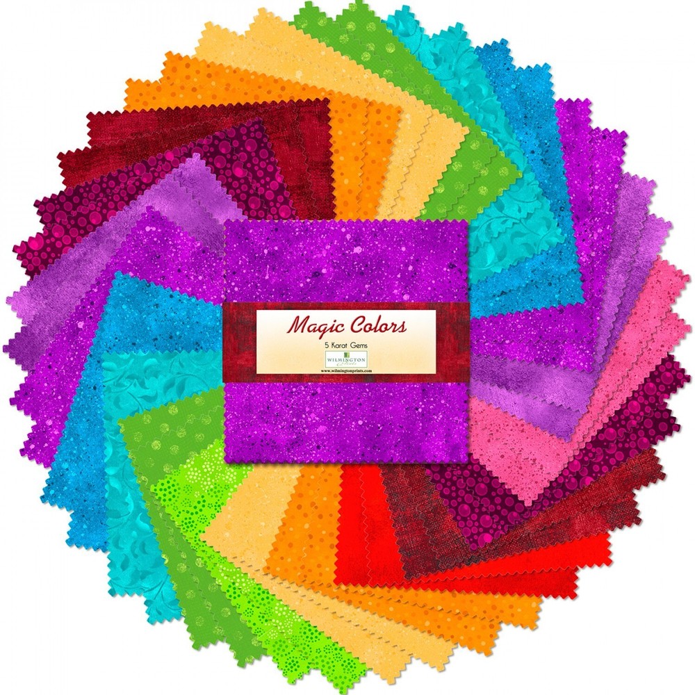 Magic Colors ~ 42 5" Squares ~ Wilmington Prints ~ Bright Rainbow Cham Pack