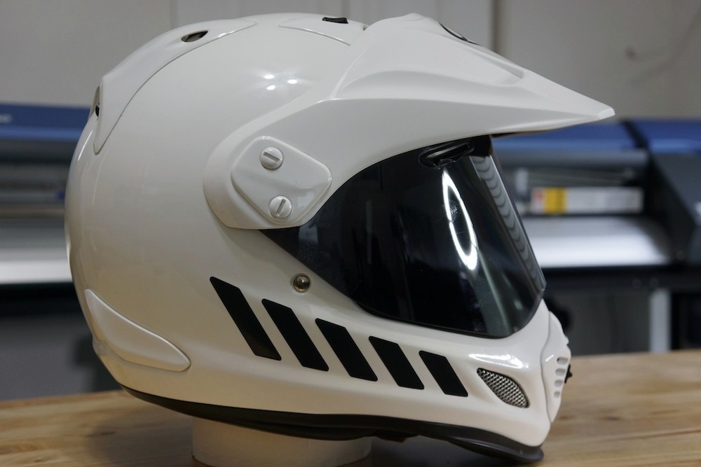 Reflective Chevron Decals for Arai XD4 Motorcycle Helmet