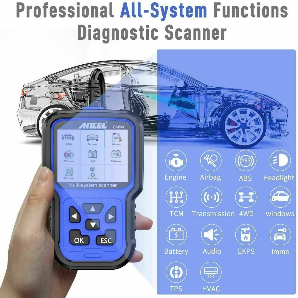 ANCEL BM500 All System OBD2 Scanner Code Reader for BMW Mini Car Diagnostic Scan