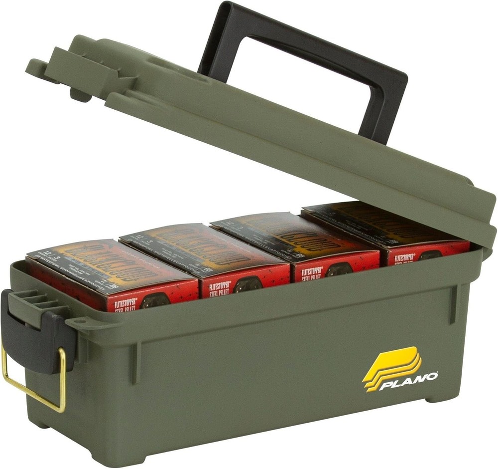 Water-Resistant Compact Field Ammo Box with Durable Plastic & Lockable Closure