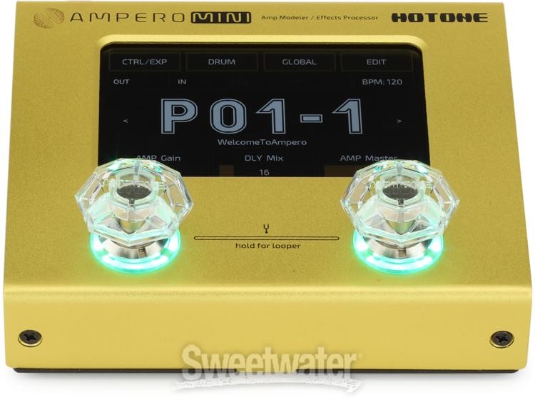 Hotone Ampero Mini Amp Modeler and Effects Processor - Mustard