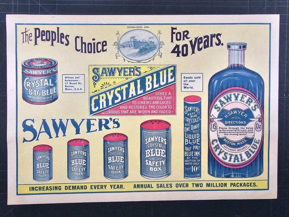 1900 magazine ad for Crystal Blue for laundry