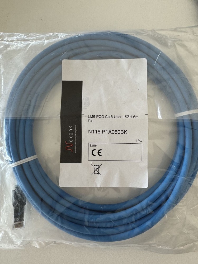 CAT6 patch cable network cable network LAN Nexans blue 6 m