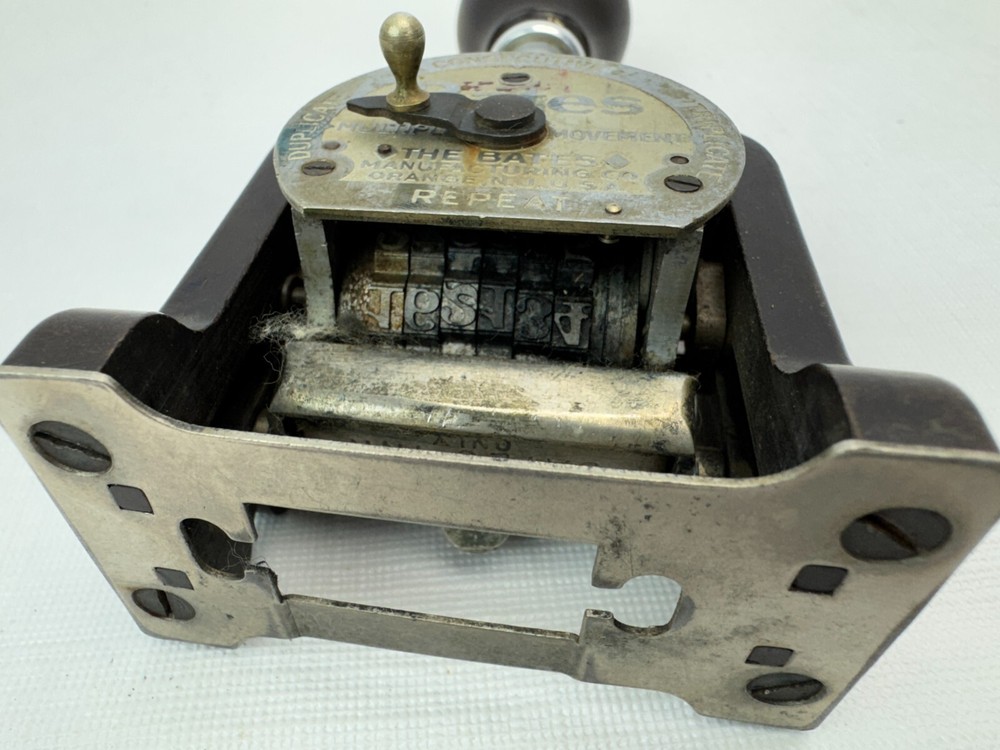 Vintage Bates Numbering Machine 6 Wheel Style E Stamper Non-Working Display