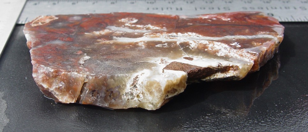 red Plume Agate Lapidary Slab T1075