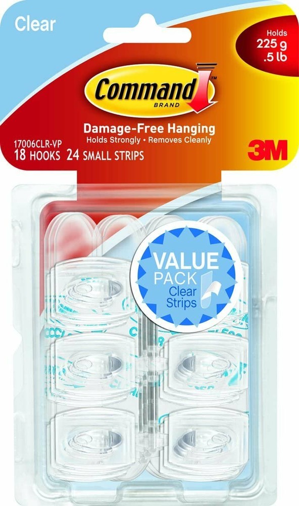 3M Command Mini Plastic Hook 11/8 in. L 18 pk