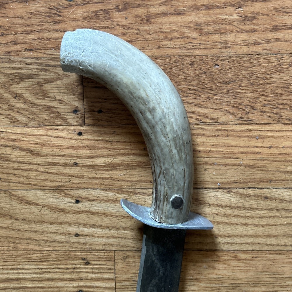 Antique Handmade Knife, Antler Bone Handle