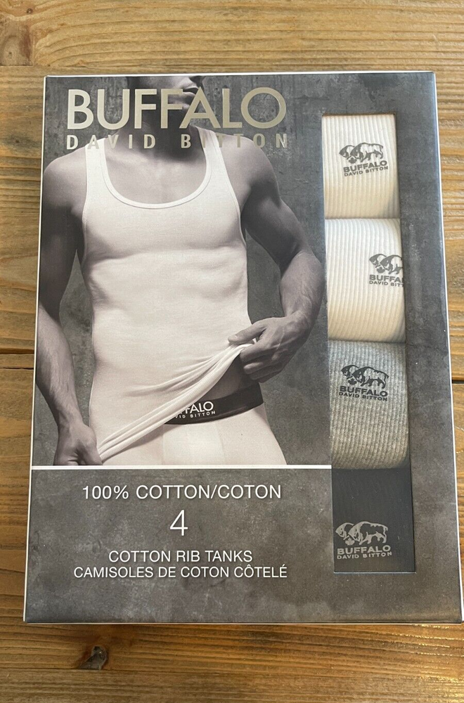 4-Pack Buffalo David Bitton Cotton Ribbed Tanks, NIB