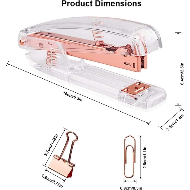 Acrylic Stapler Office Supplies Desktop Essential Document Binding Tool New