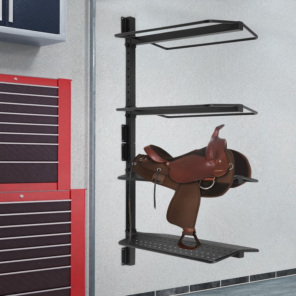 4 Tier Modern Saddle Rack Wall Mount Saddle Rack Black