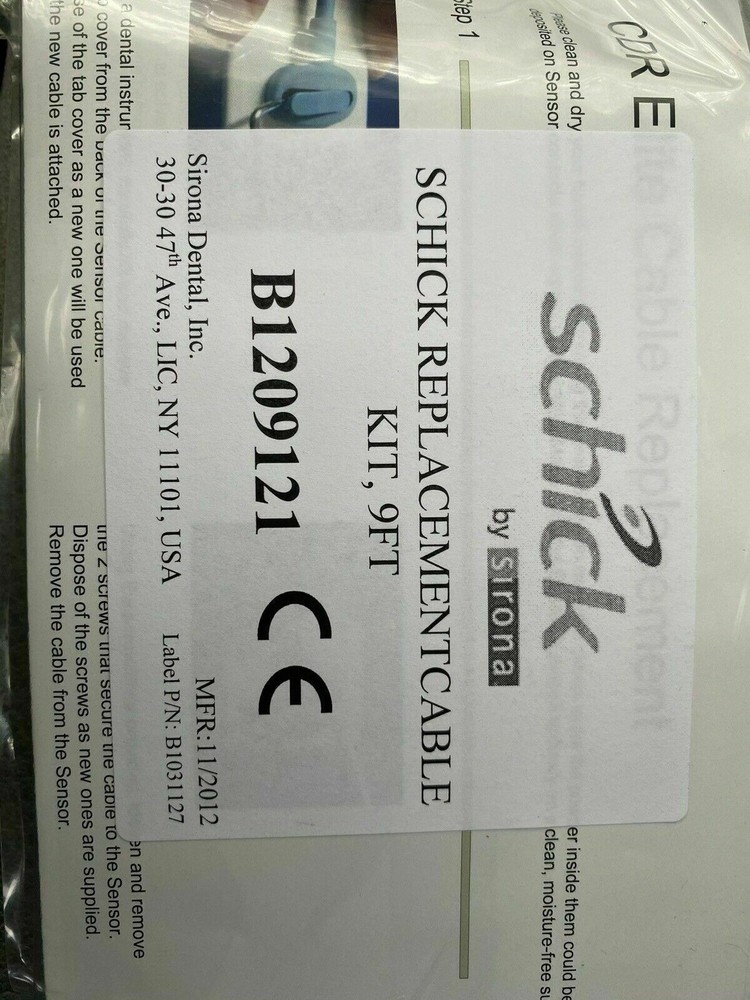 Schick by Sirona Replacement Cable Kit 9 Ft Fits Elite/33/select/ 2 Units