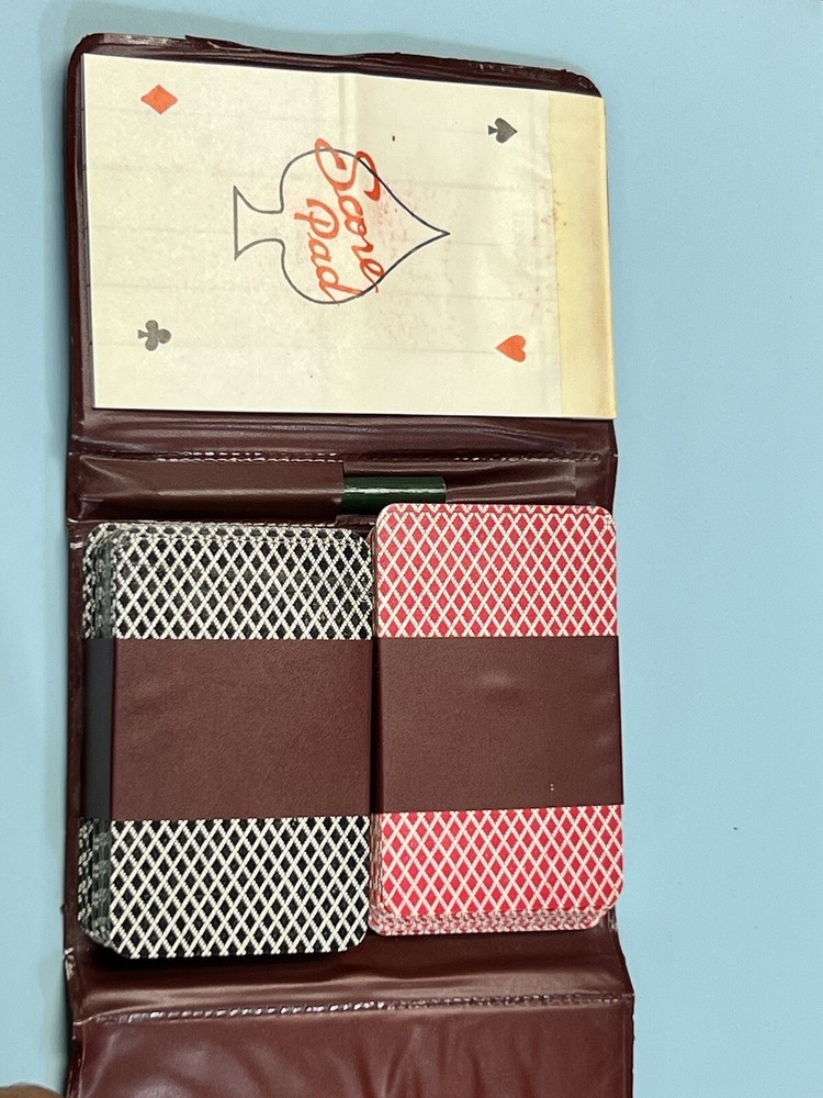 TWIN PACK PLAYING CARDS + CASE + SCORE PAD.