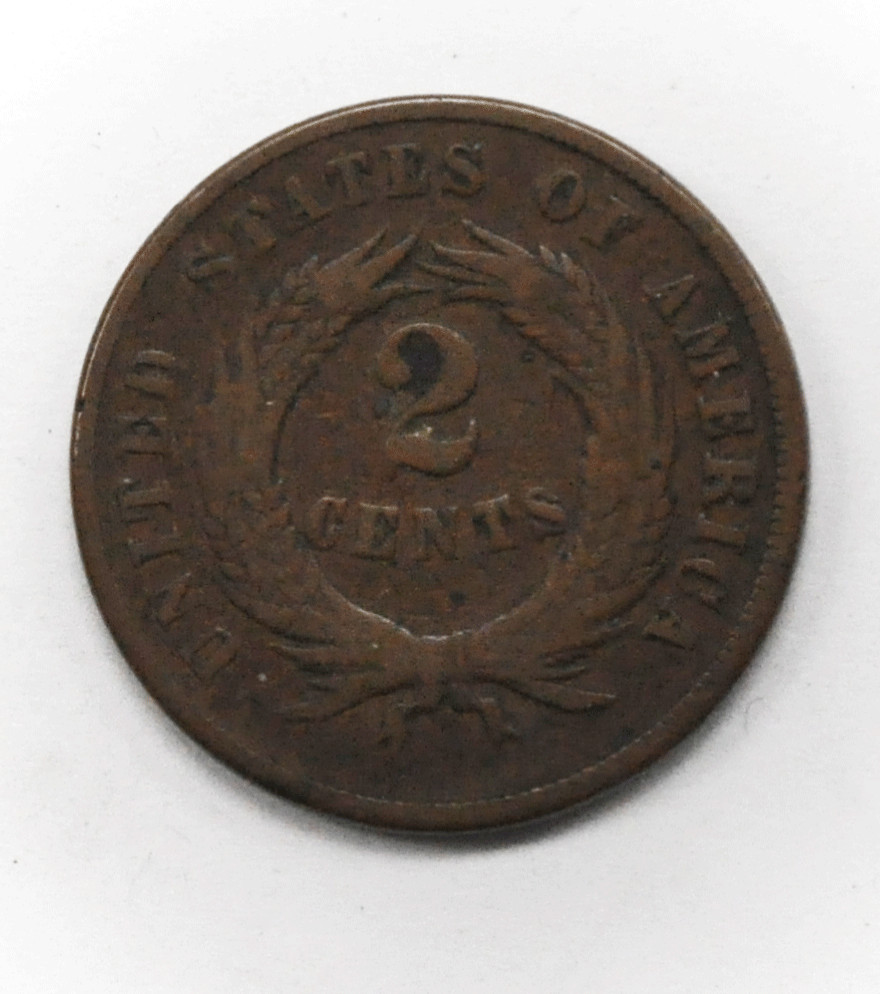 1868 2c Shield Two Cent Piece US Coin
