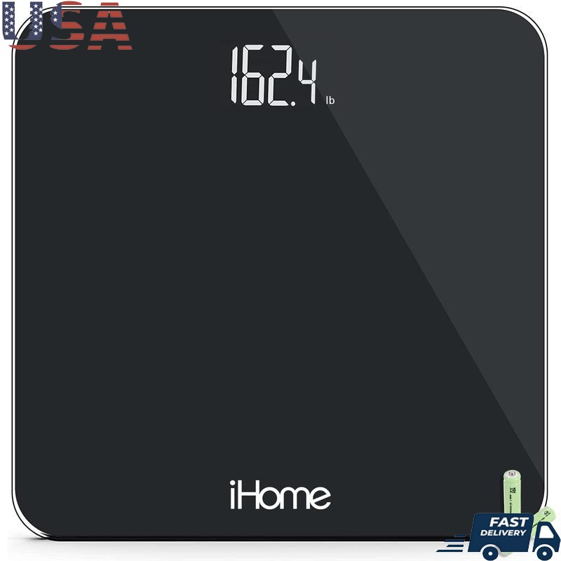 Digital Battery Powered Bathroom Scale 397 Lbs Automatic Shutoff Instant On