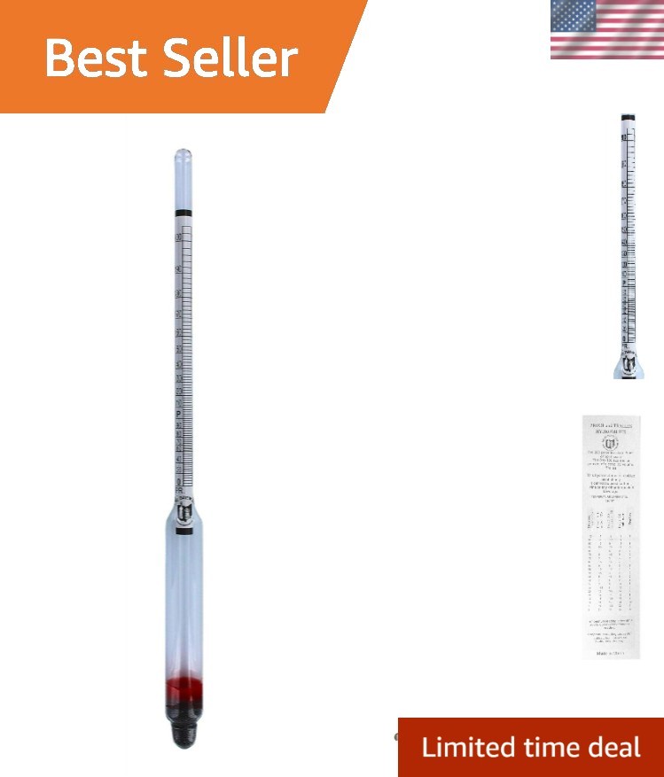 Hydrometer - Alcohol, 0-200 Proof and Tralle