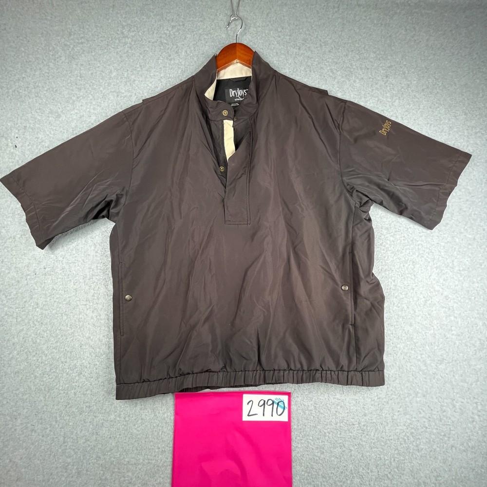 Dry Joys Wind Breaker Large 1/2 Zip Button Pullover Golf Active Mens