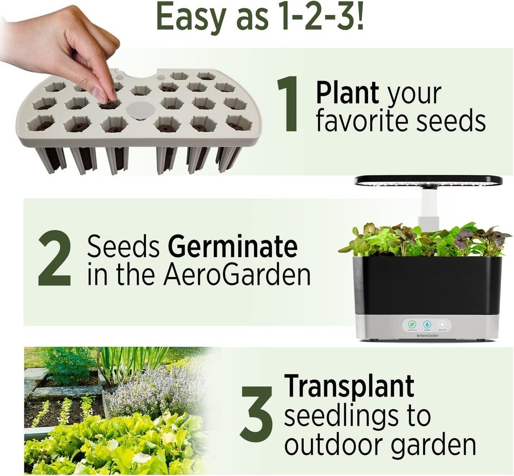 AeroGarden Seed Starting System for Harvest Models Includes 3Oz Patented Liquid