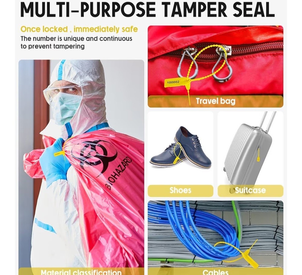 1000 Pcs Plastic Tamper Seals Fire Extinguisher Tags Security Tags Seals Safe...