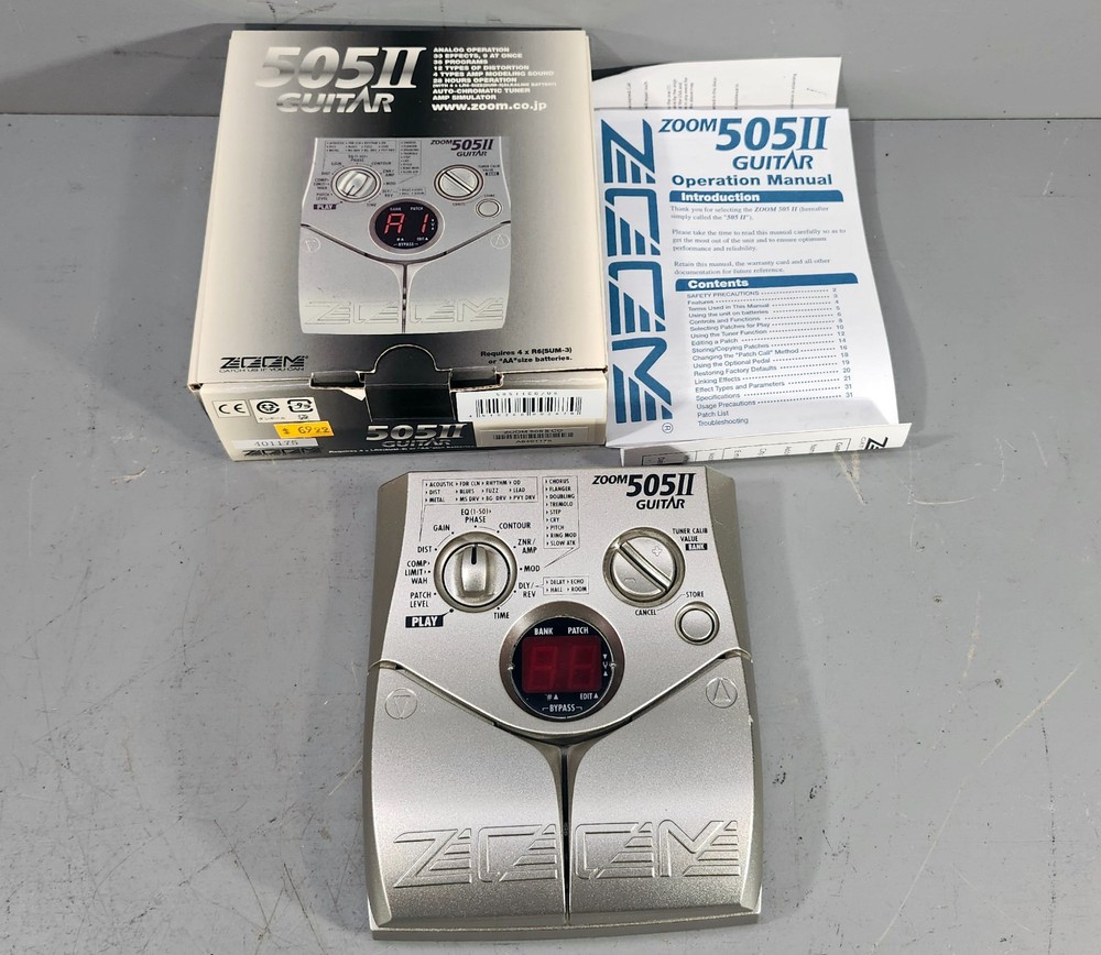 Zoom 505 II Guitar Multi Effects Processor Pedal in Box w/ Manual - Silver