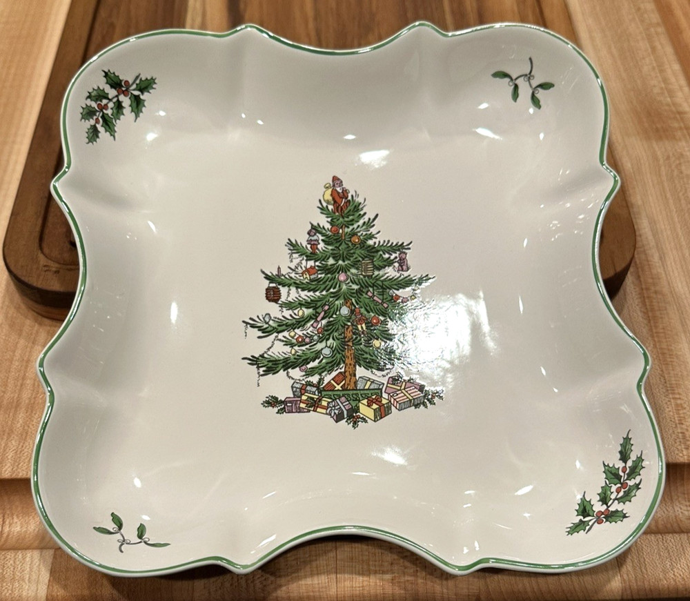 SPODE CHRISTMAS TREE DEVONIA TRAY , CANDY/COOKIE PLATE